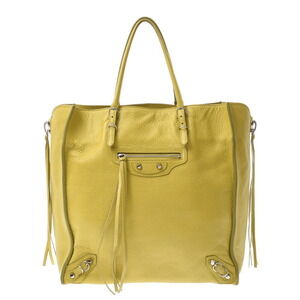 BALENCIAGA The Paper Green Calfskin Tote Bag B
